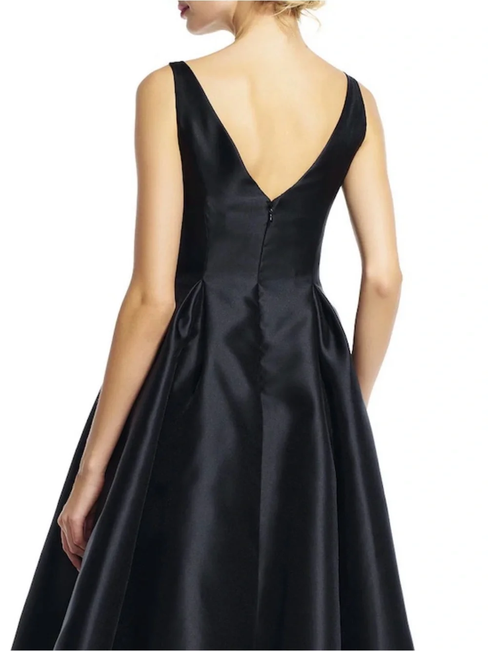 Adrianna Papell Black V-Back Sleeveless Tea Length Cocktail Party Dress NWT 16 - Picture 3 of 6